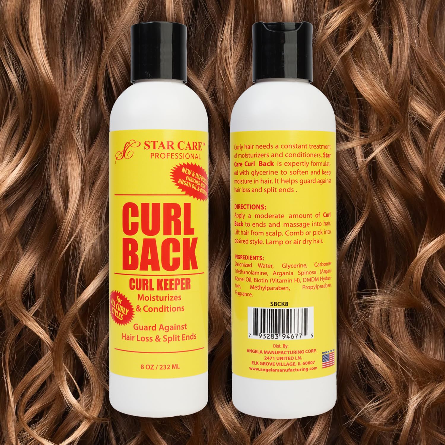 Glycerin-rich composition visible in the ingredient glow of STAR CARE Curl Back.