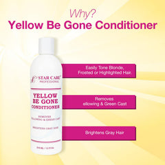 STAR CARE Yellow Be Gone Conditioner pump-dispense close-up highlighting color-balancing formula