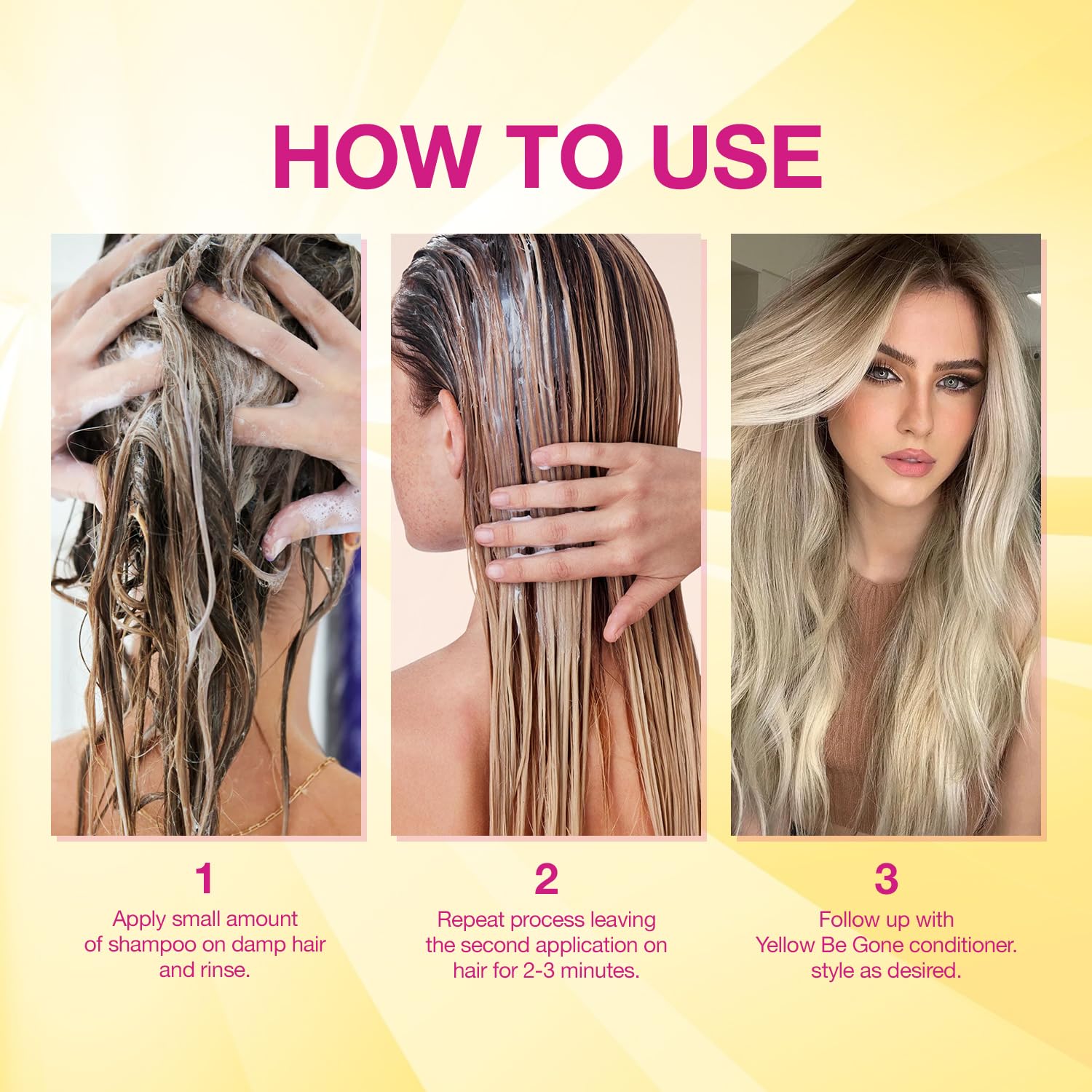 STAR CARE Yellow Be Gone label closeup—professional-grade formula for color-treated hair.