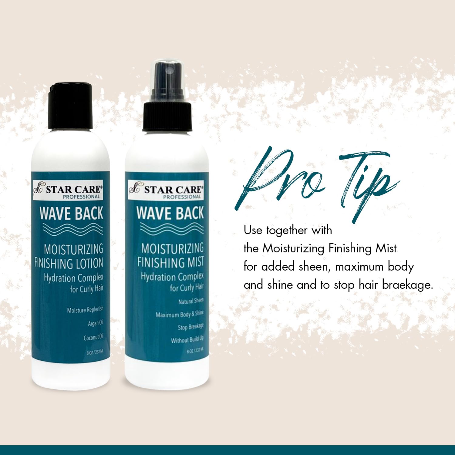 STAR CARE Wave Back Curl Lotion on defined curls delivering soft hold