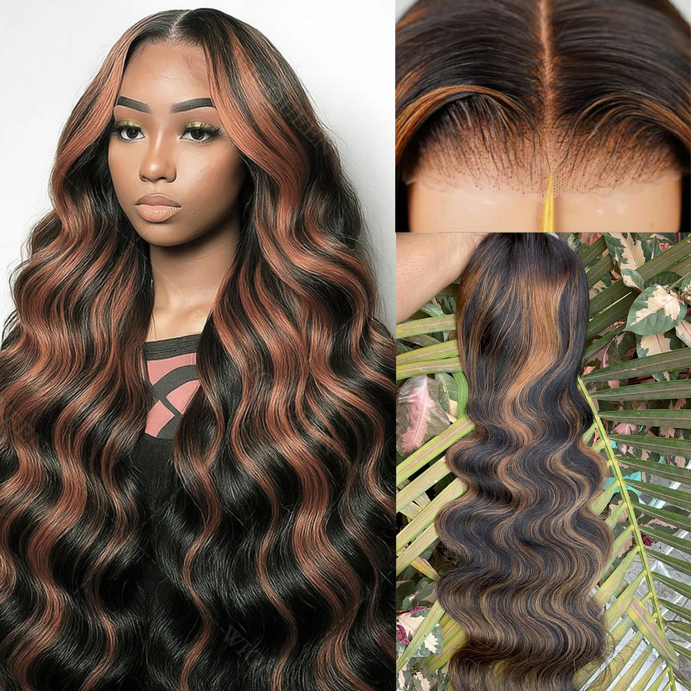 StarlightBelle blended hair 28 inch ombre lace front wig with natural part