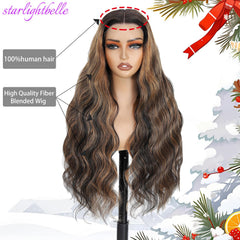 StarlightBelle ombre body wave wig close up showing silky texture