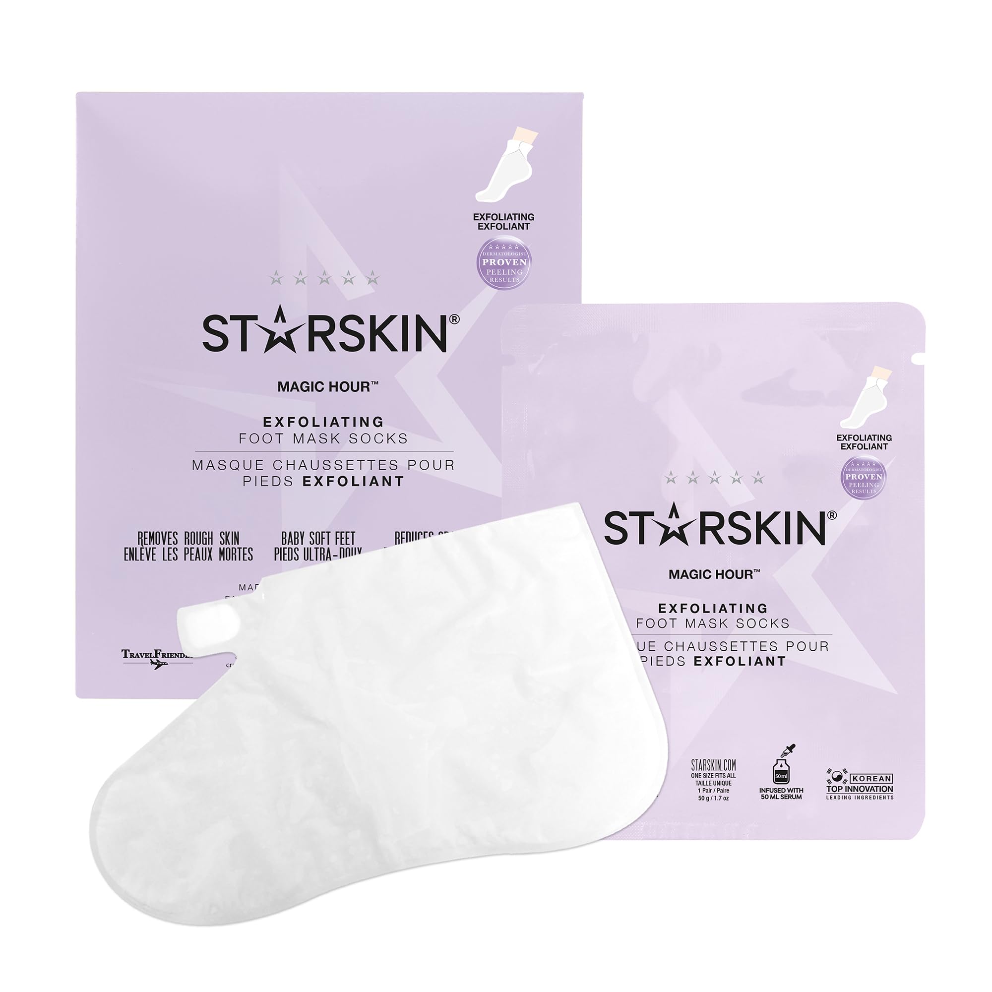 STARSKIN Magic Hour foot mask pack for at-home exfoliation and smoother feet