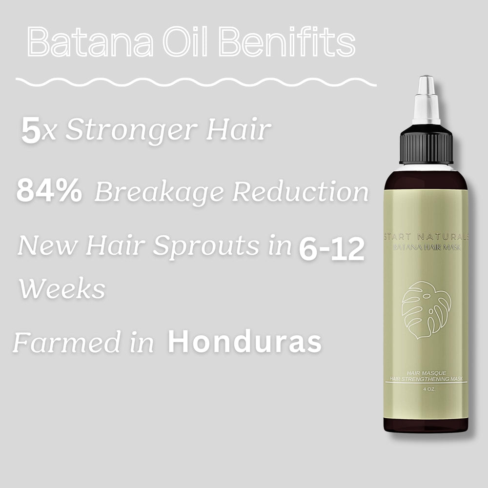 START NATURALS Batana oil packaging highlights sustainable sourcing and care.