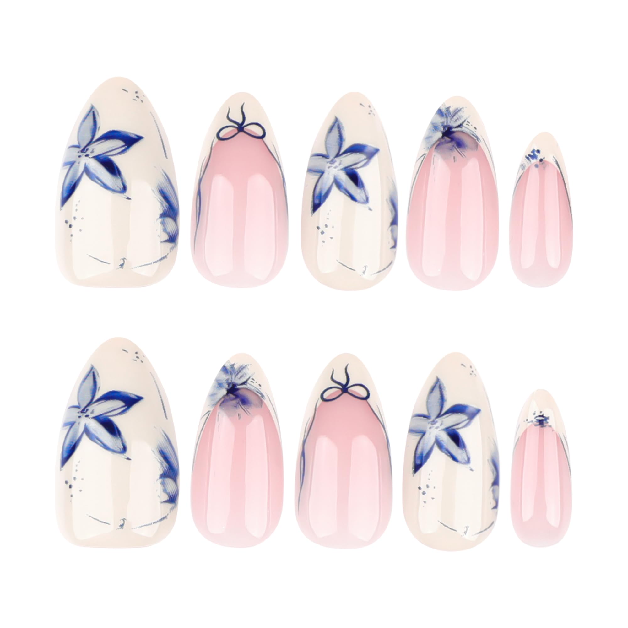 Stbisen almond press-on nails highlighting an elegant almond shape.