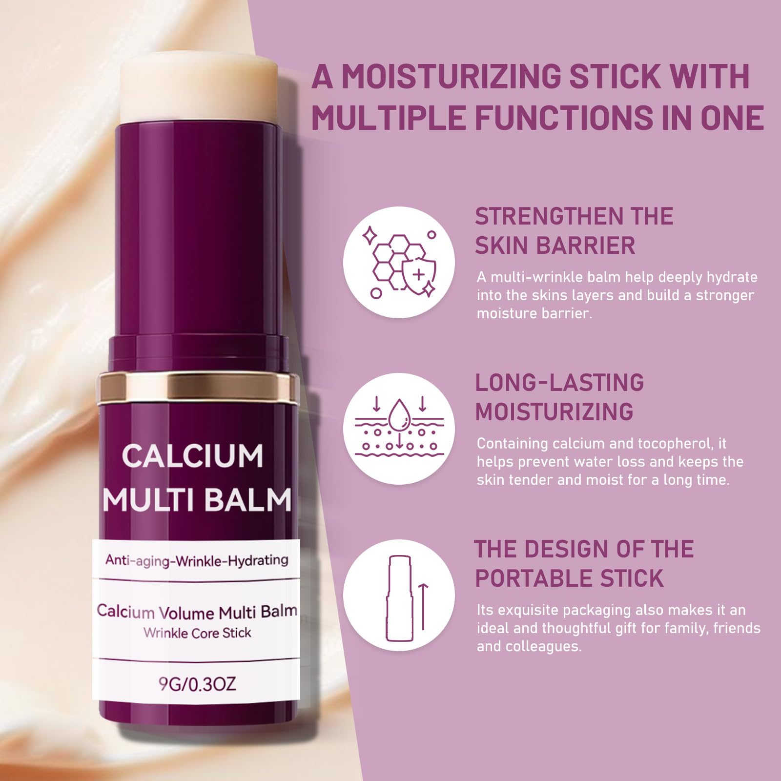 STDKDFW Calcium Multi Balm natural ingredients like shea butter and vitamin E