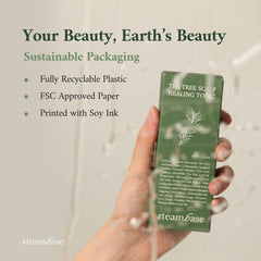 STEAMBASE tonic ingredients highlighting tea tree and rosemary