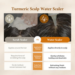 STEAMBASE Turmeric Scalp Water Scaler detox with turmeric root extract and PQQ for a purified feel.