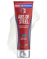 SteelFit Abs of Steel cream tube front; easy daily application.