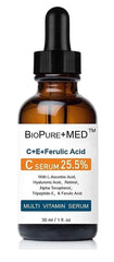 STEMBOTANY BioPureMED serum bottle on a clean surface, signaling premium antioxidant care.