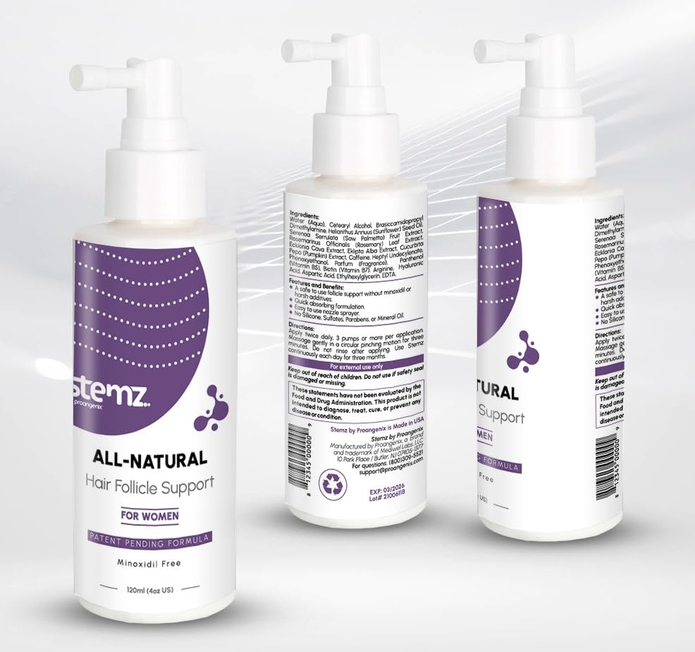 Stemz label close-up highlights natural ingredients and clean formula.