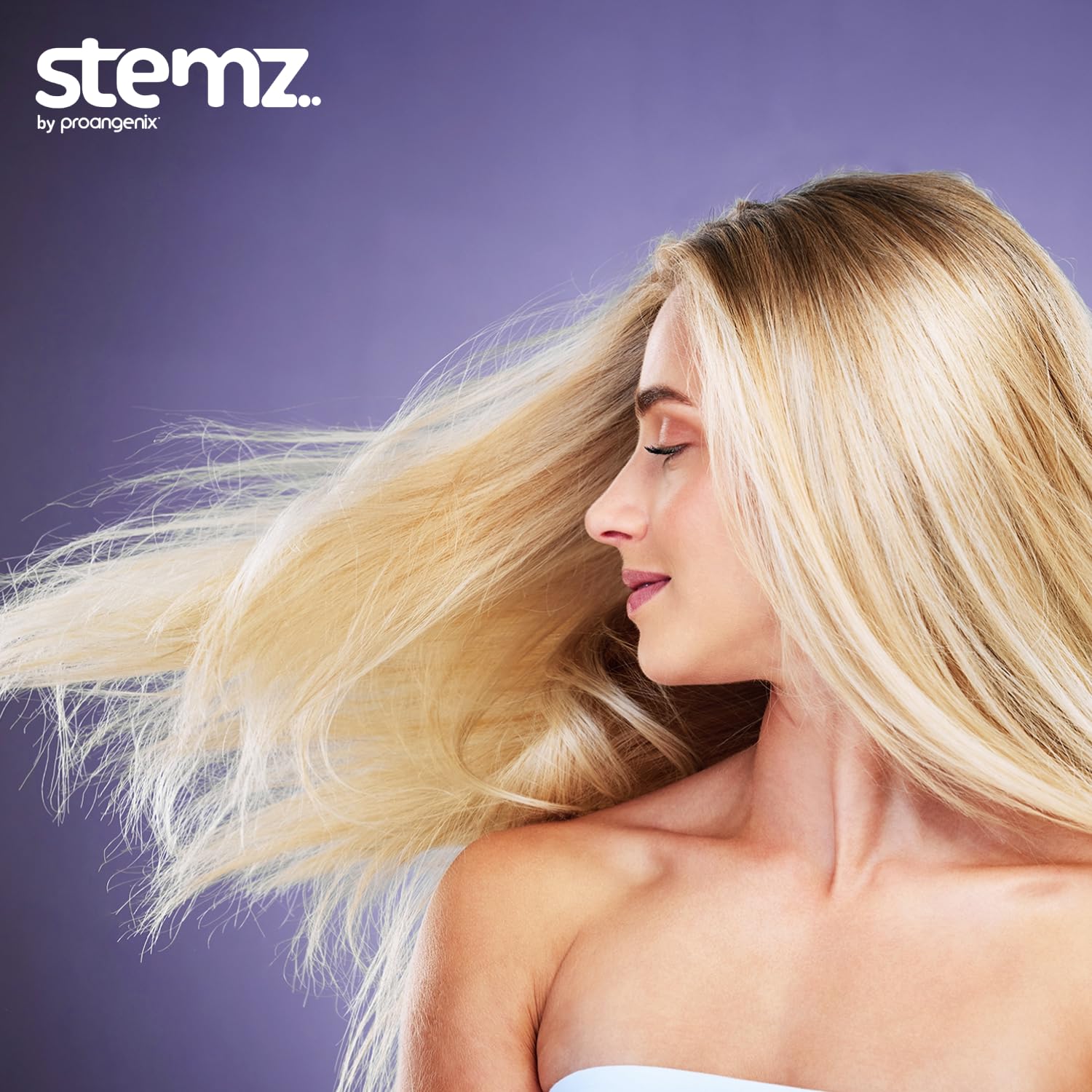 Stemz serum absorption action on scalp during massage session.