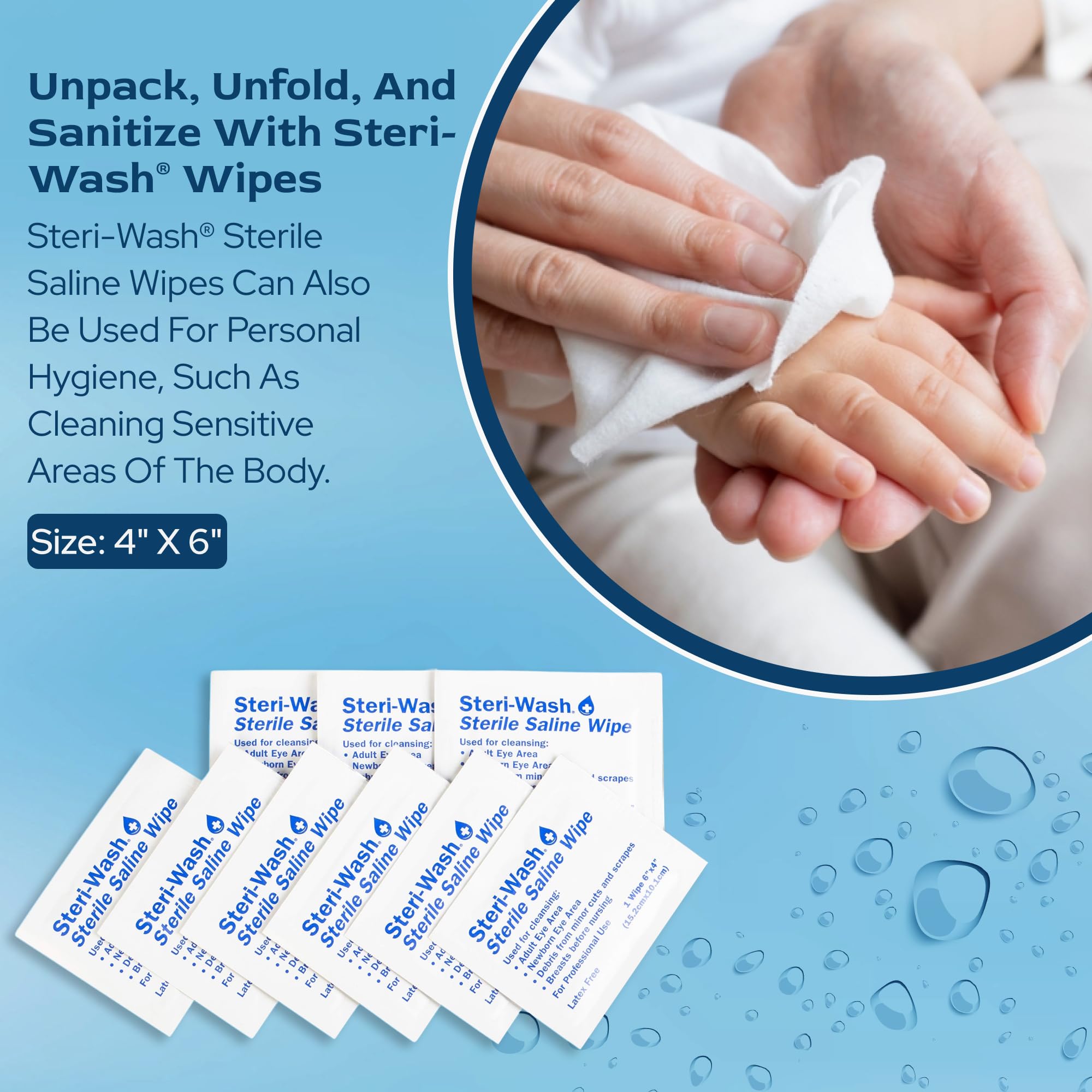 A tidy display of all 100-count Steri-Wash wipes.