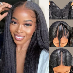 Sterly V Part wig natural hairline blends with your roots.