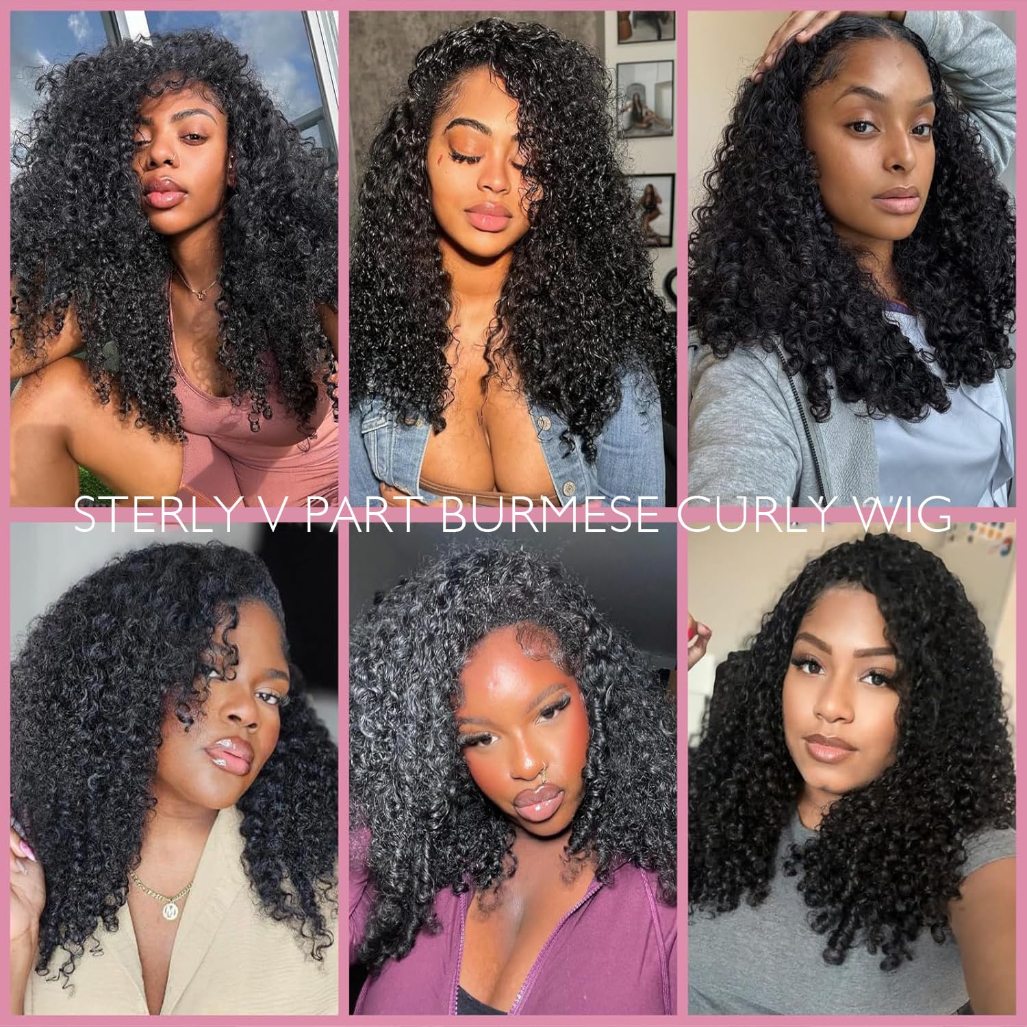 Sterly V Part Wig spiral end deep curly texture detail
