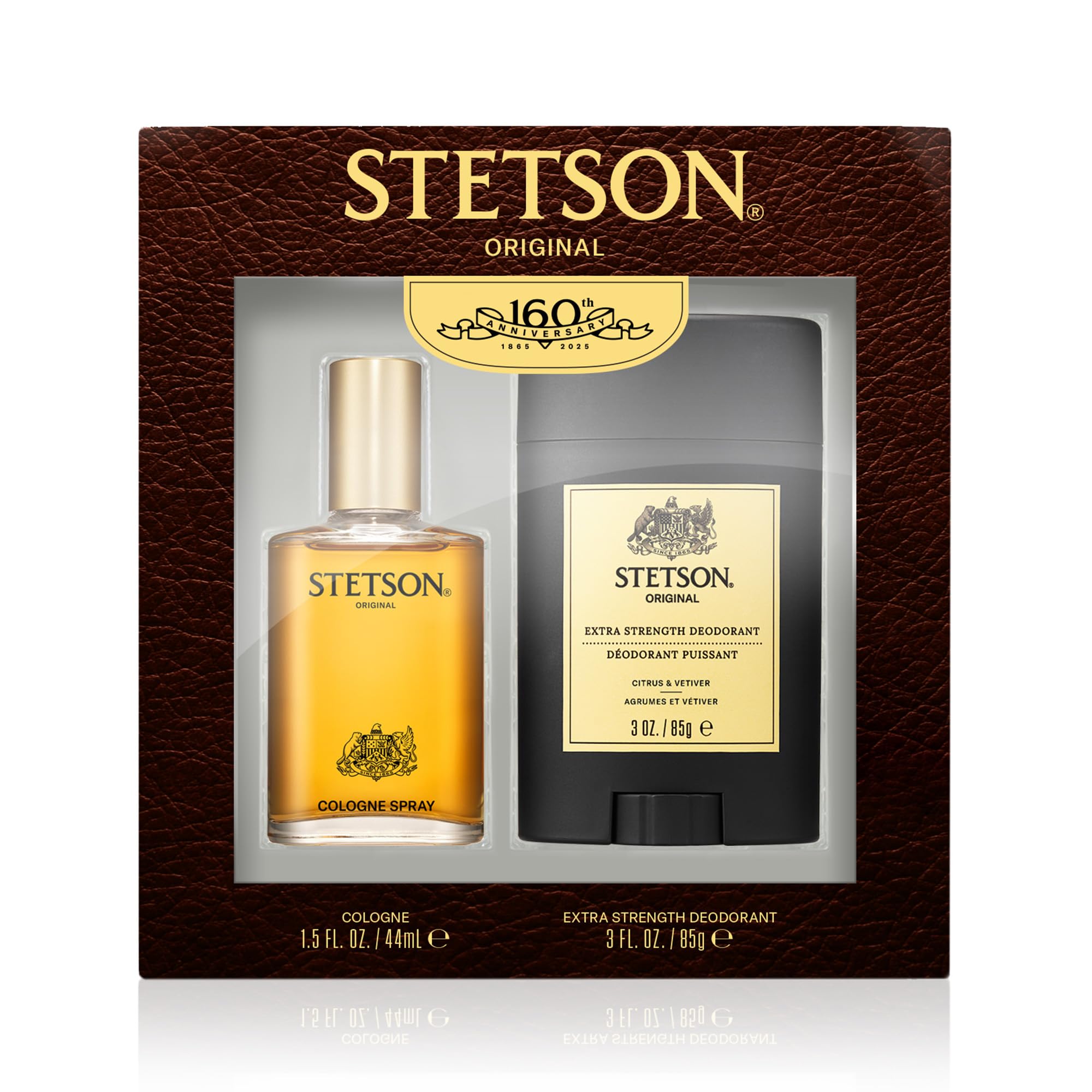 Stetson Original bottle in travel-ready packaging, ideal for on-the-go fragrance.