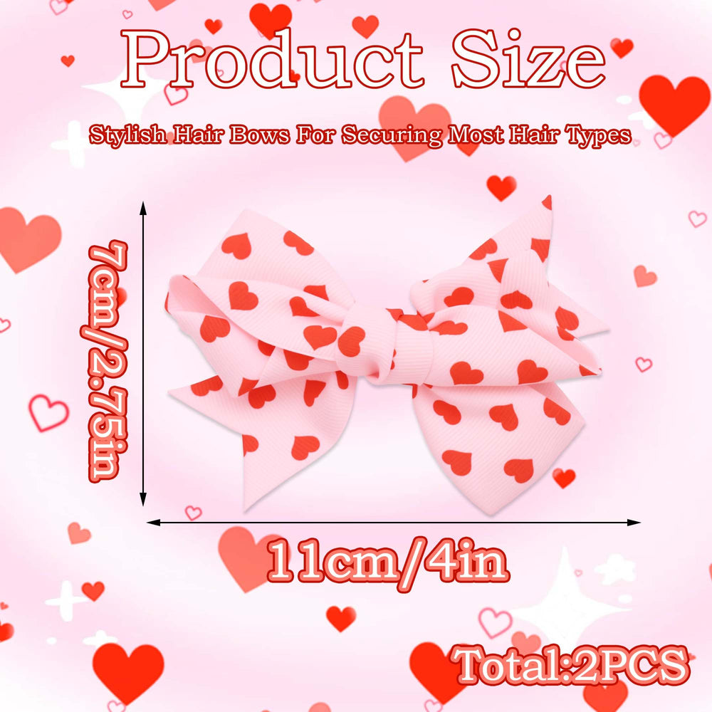 STGDAK pink heart bow hairpin adds sweet detail to any look
