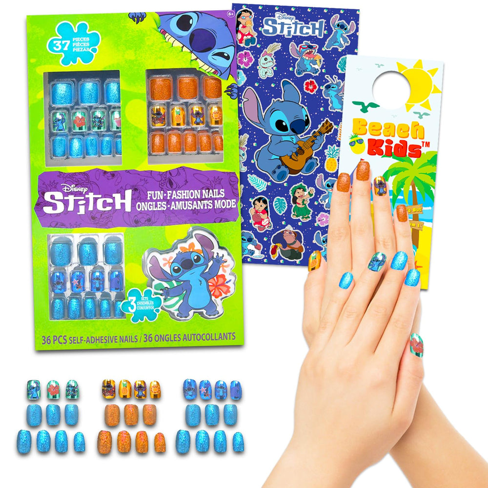 Stitch Nail Art Stickers Set with vibrant designs for DIY nails.