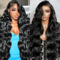 STOGEDEST 28-inch body wave lace front wig with natural movement and volume