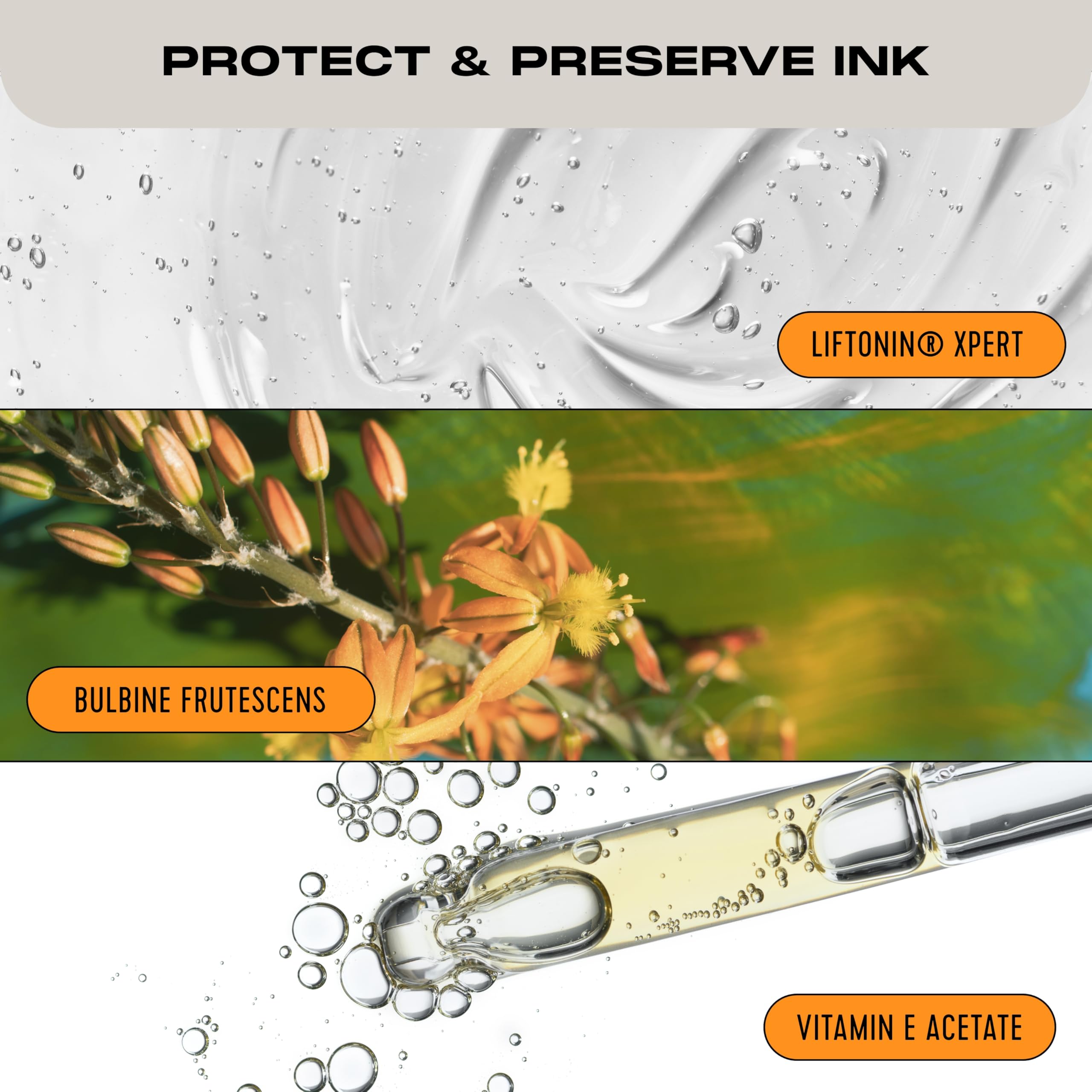 Stories & Ink application on arm demonstrates smooth, non-greasy coverage for daily tattoo care.