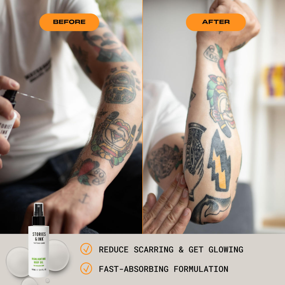 Stories & Ink Application routine swatch shows smooth, comfortable texture.