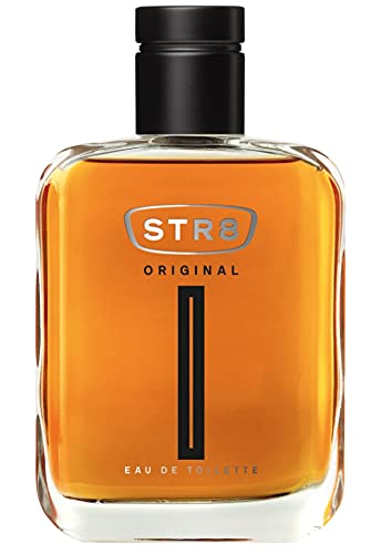 STR8 Original bottle side reveals sleek silhouette ideal for travel-friendly fragrance.