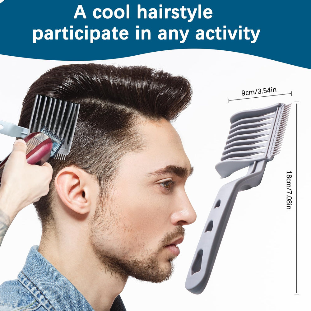 STRANDHI anti-static fading comb in use for clean, steady lines.