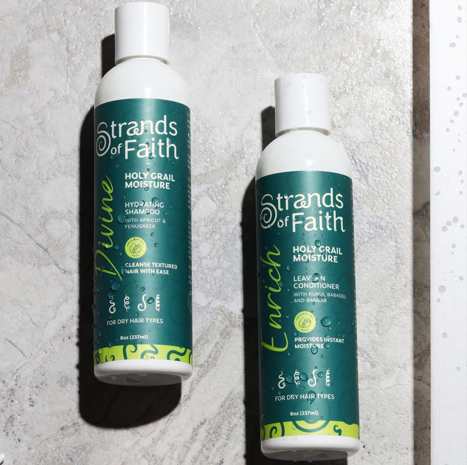 Strands of Faith Enrich Leave-in Conditioner Baobab oil nourishes curls.