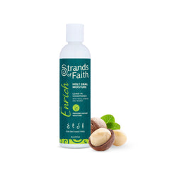 Strands of Faith Enrich Leave-in Conditioner bottle ready for hydration and easy styling.