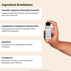 Stratia Fortify oil texture on skin, silky and fast-absorbing for dry or sensitive skin.