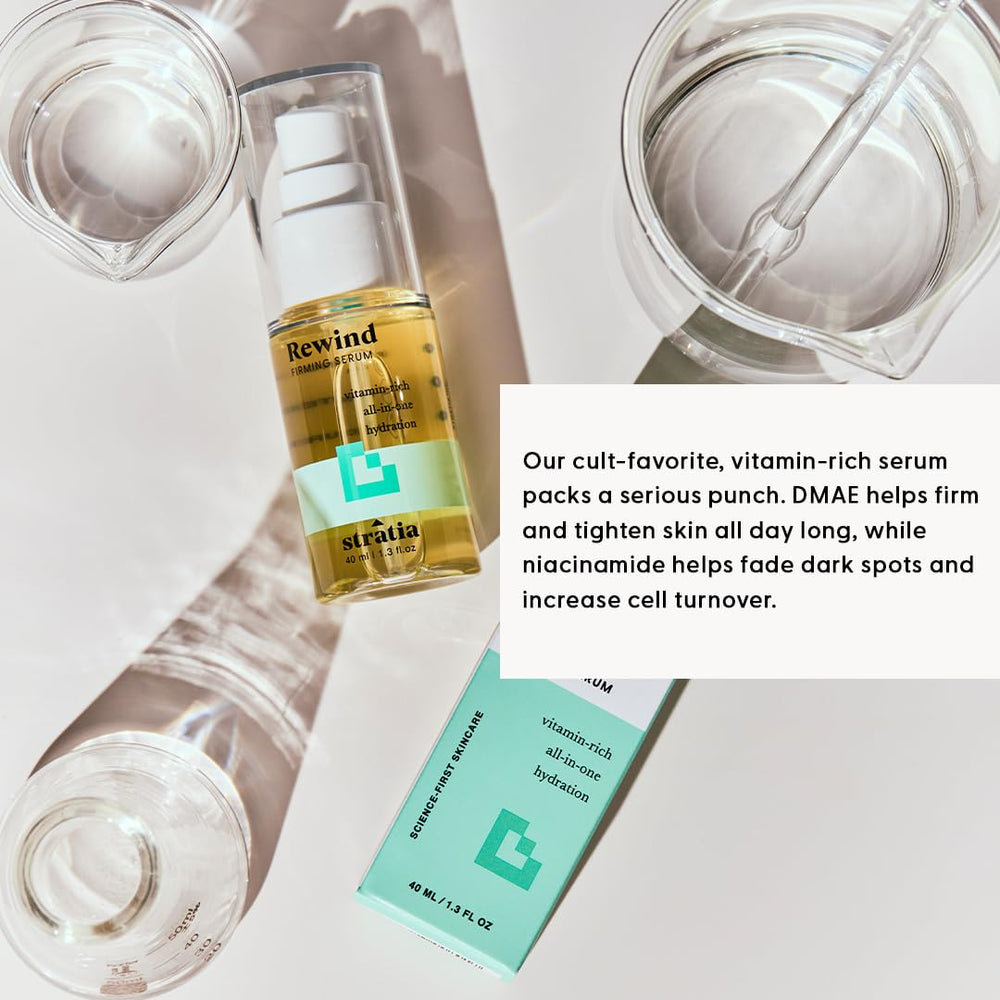 Stratia Rewind serum essence-formula image for everyday hydration.