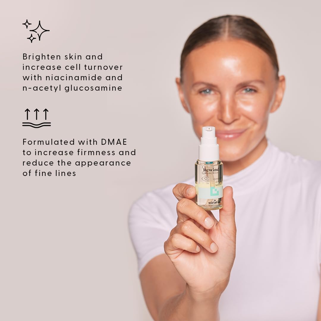 Texture swatch shows light, fast-absorbing serum for immediate hydration.