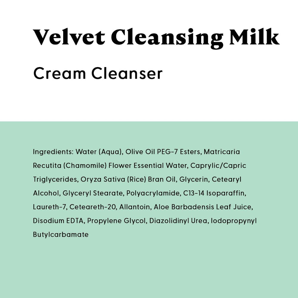 Stratia Velvet Cleansing Milk application on face: massage on wet skin for gentle cleansing.
