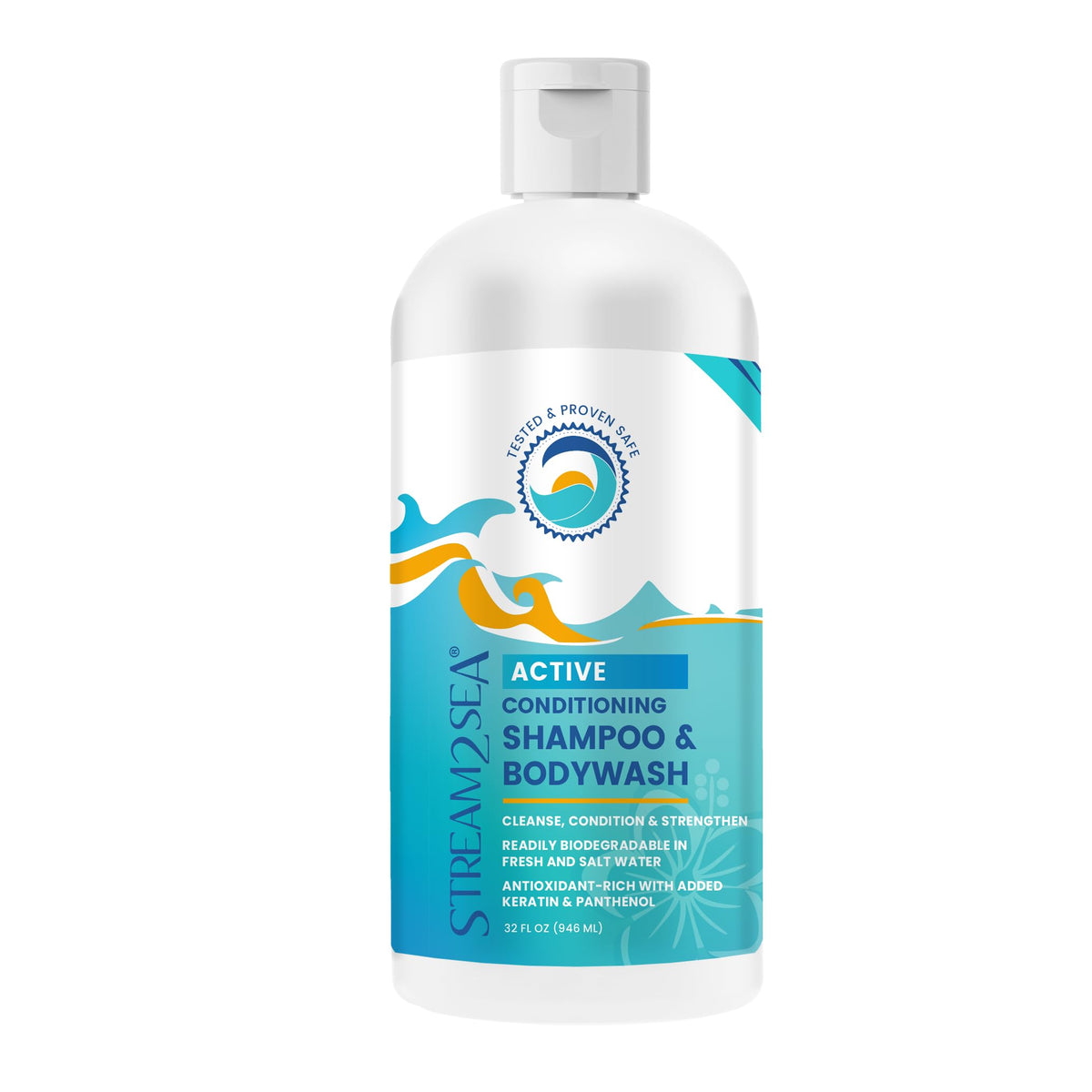 STREAM 2 SEA 3-in-1 shampoo bottle for hair and skin cleansing on the go.