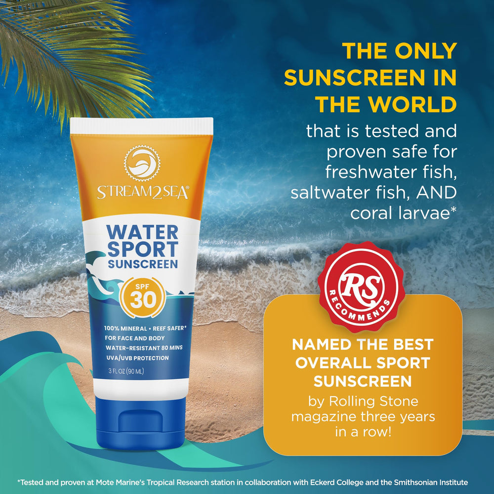 STREAM 2 SEA reef-safe sunscreen protecting skin and marine life during outdoor activities.