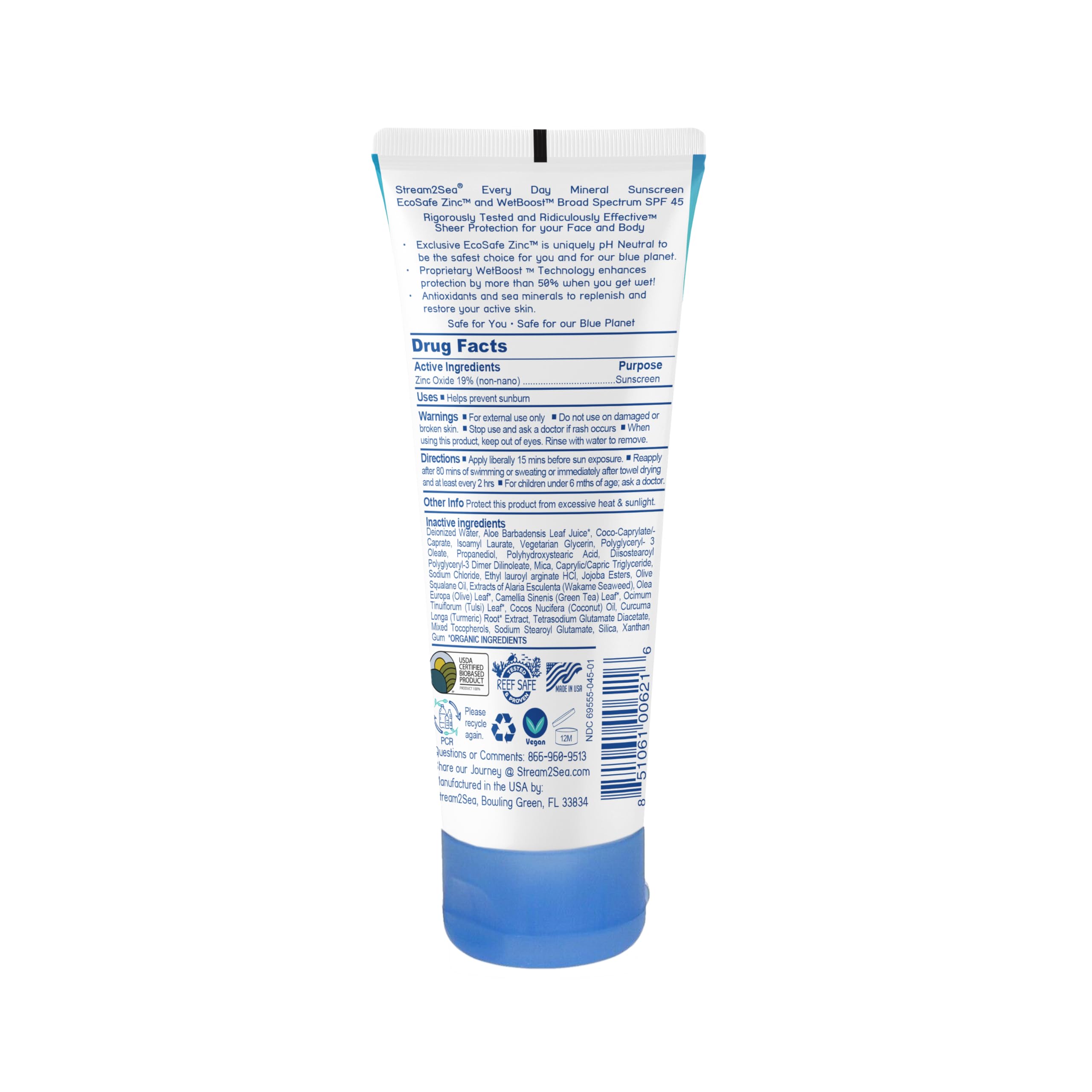STREAM 2 SEA mineral sunscreen being rubbed in for sheer coverage.