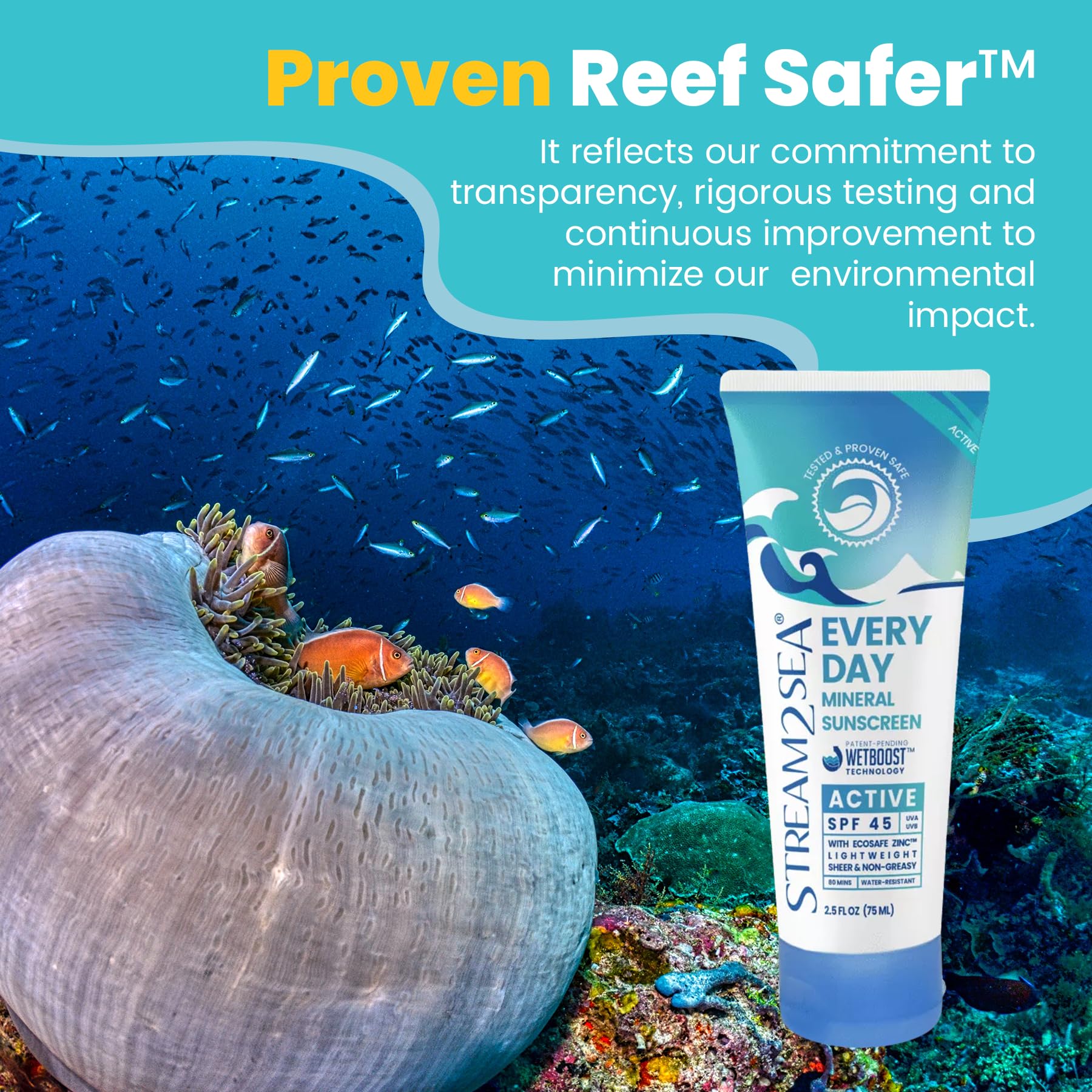 STREAM 2 SEA reef-safe mineral sunscreen protecting oceans.