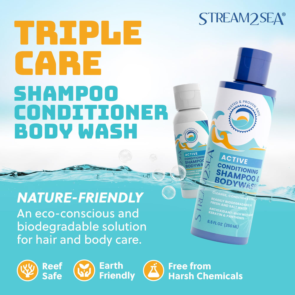 STREAM 2 SEA shampoo lather demonstrating cleansing and detangling benefits