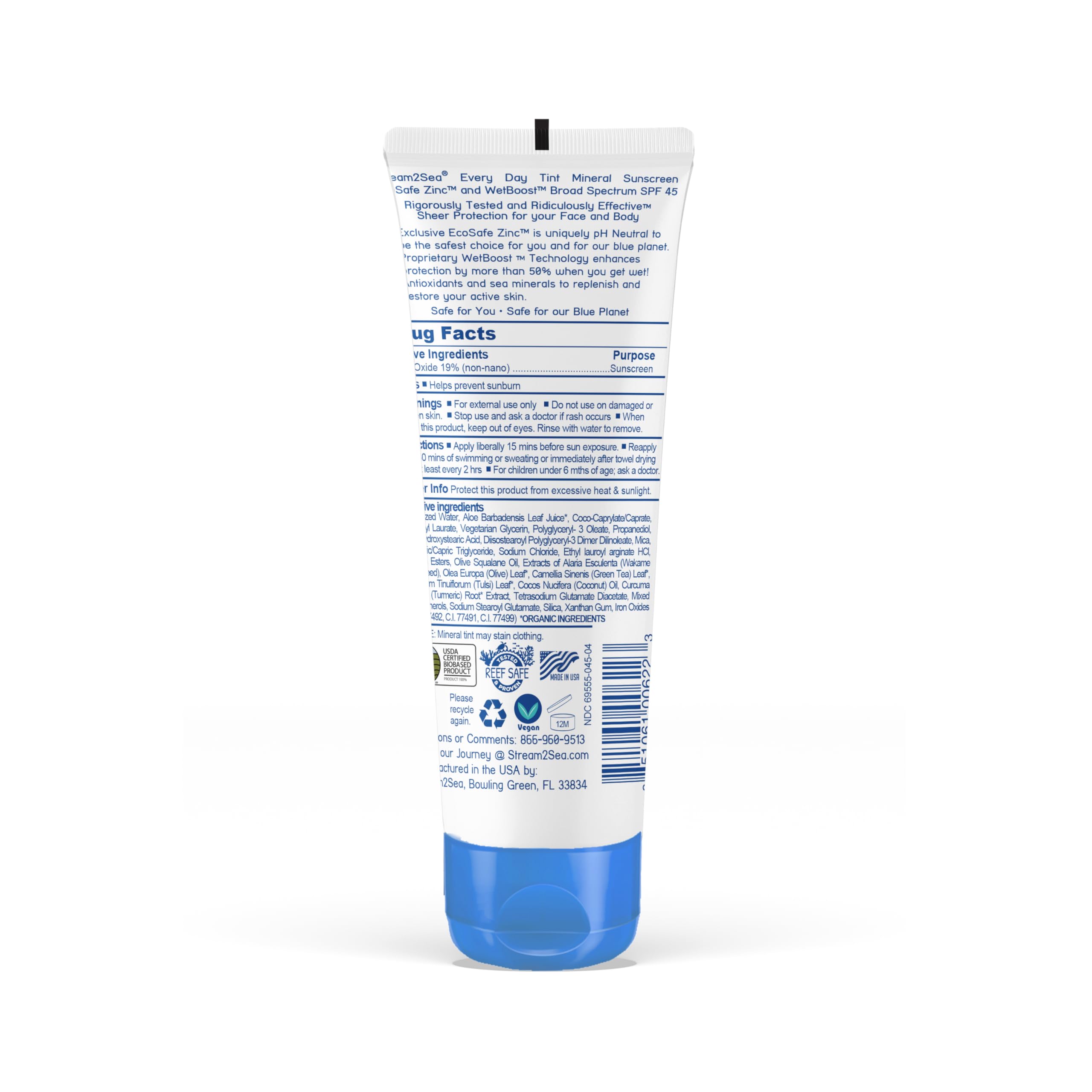 STREAM 2 SEA SPF 45 cap close-up, easy twist application for daily sun protection.