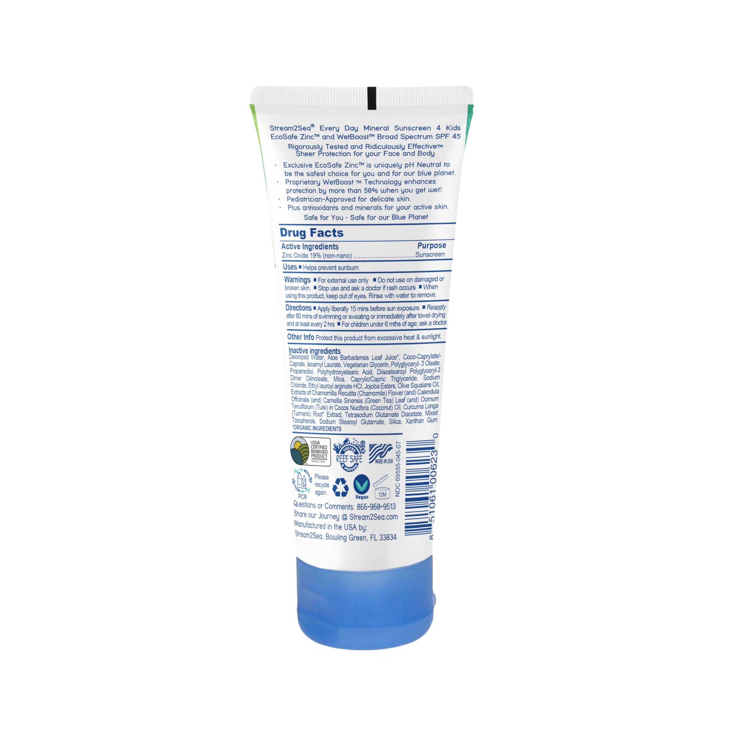 STREAM 2 SEA SPF 45 Kids Sunscreen being rubbed into skin for sheer coverage