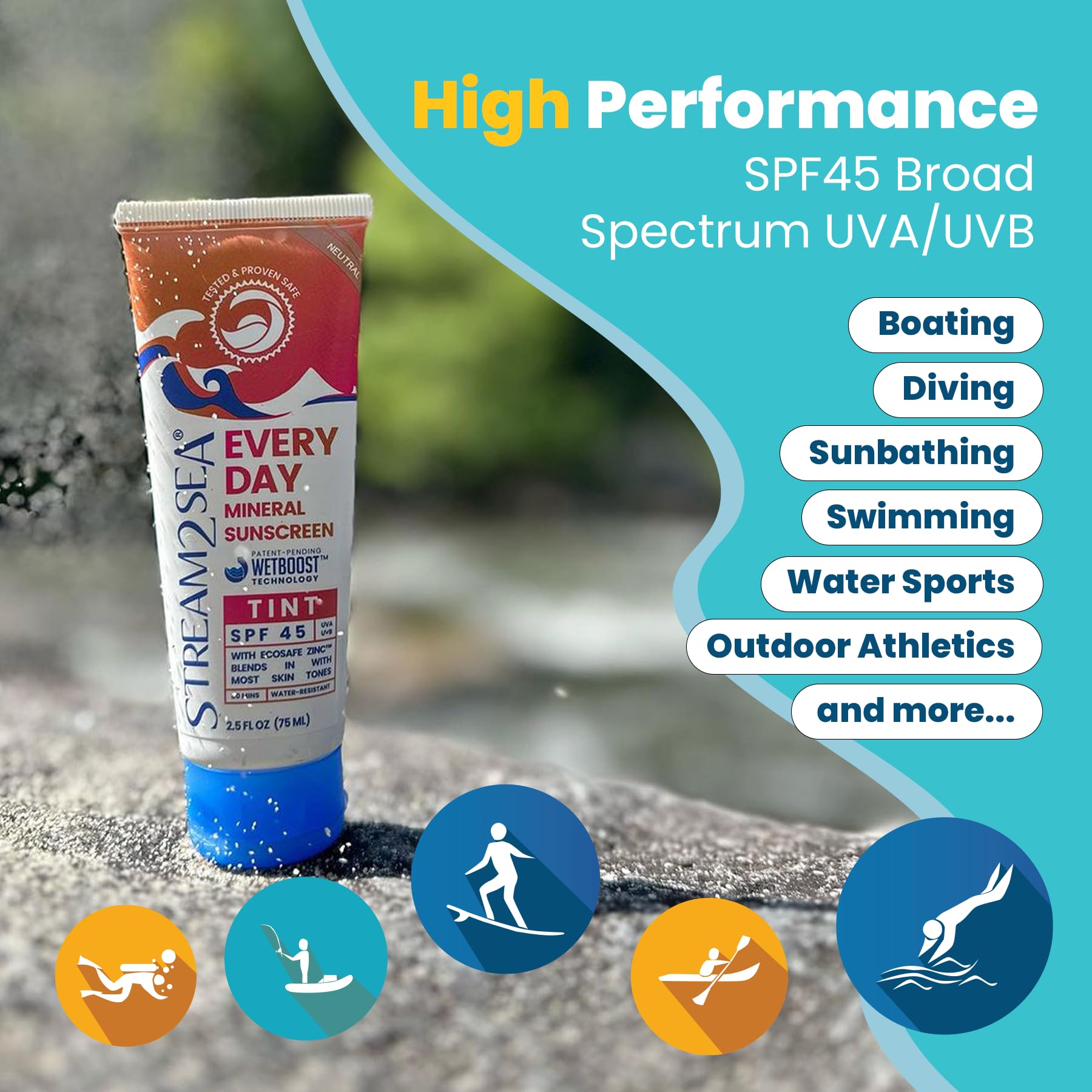 STREAM 2 SEA water splash demonstrates improved water resistance after swimming.