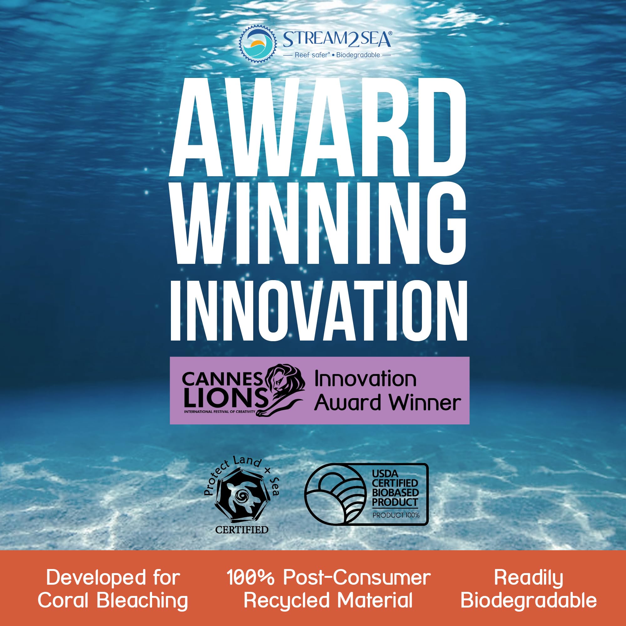 Stream2Sea Coral Care on a tube for snorkeling, diving, and watersports