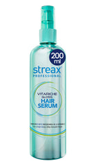 Streax Professional Vitariche Gloss Hair Serum bottle with pump for mess-free application and shine.