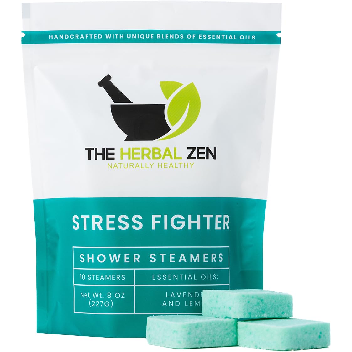 The Herbal Zen stress-fighter shower steamer packshot with lavender lemon scent