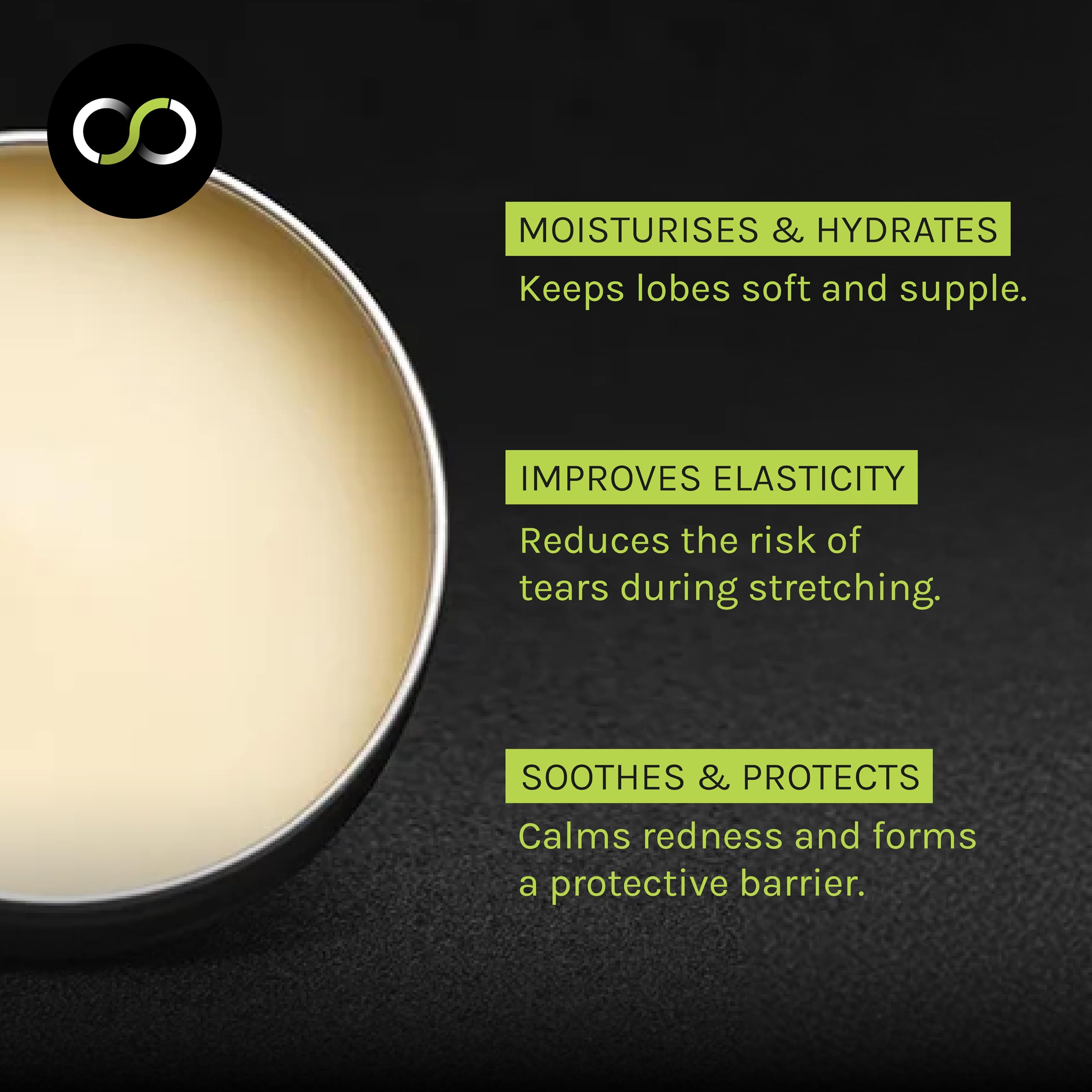 Stretch It balm texture close-up showing creamy, non-greasy feel.