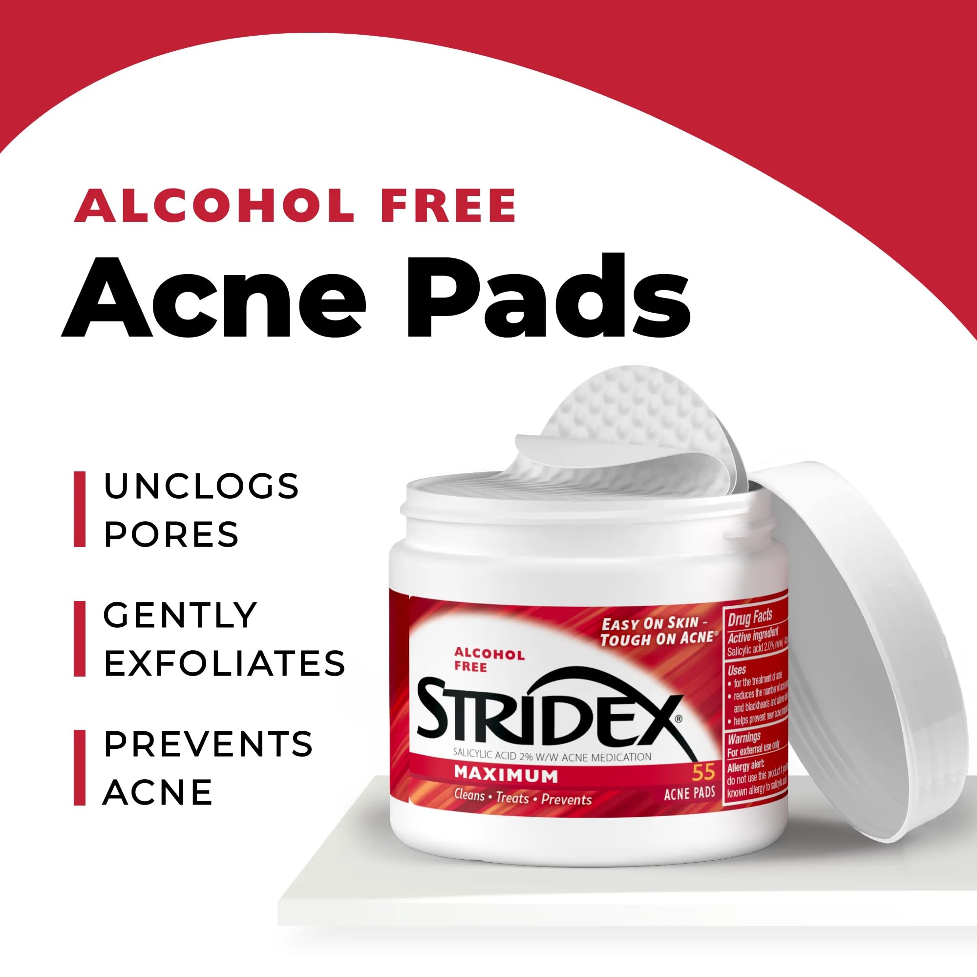 Pad removing dirt and oil from pores during use.