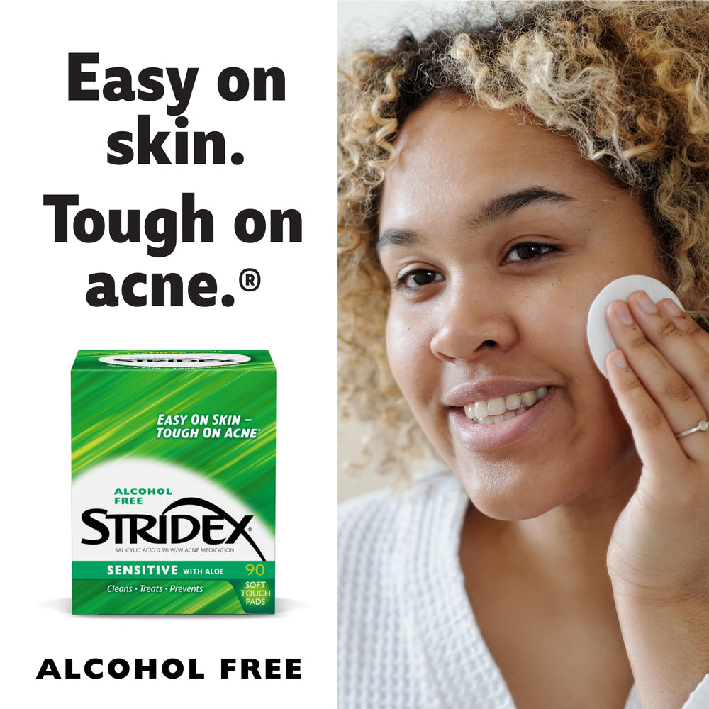 Stridex Sensitive Pads texture closeup showing micro-texture for cleansing.
