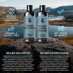 Striking Viking Argan oil bottle emphasizing nourishing beard care.