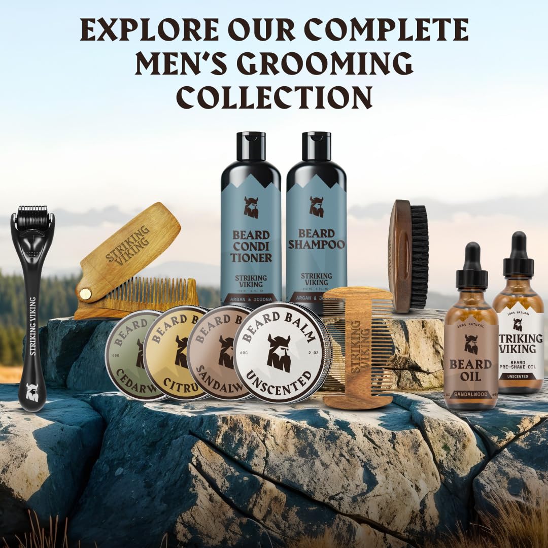 Striking Viking gift set packaging perfect for beard care gifts.