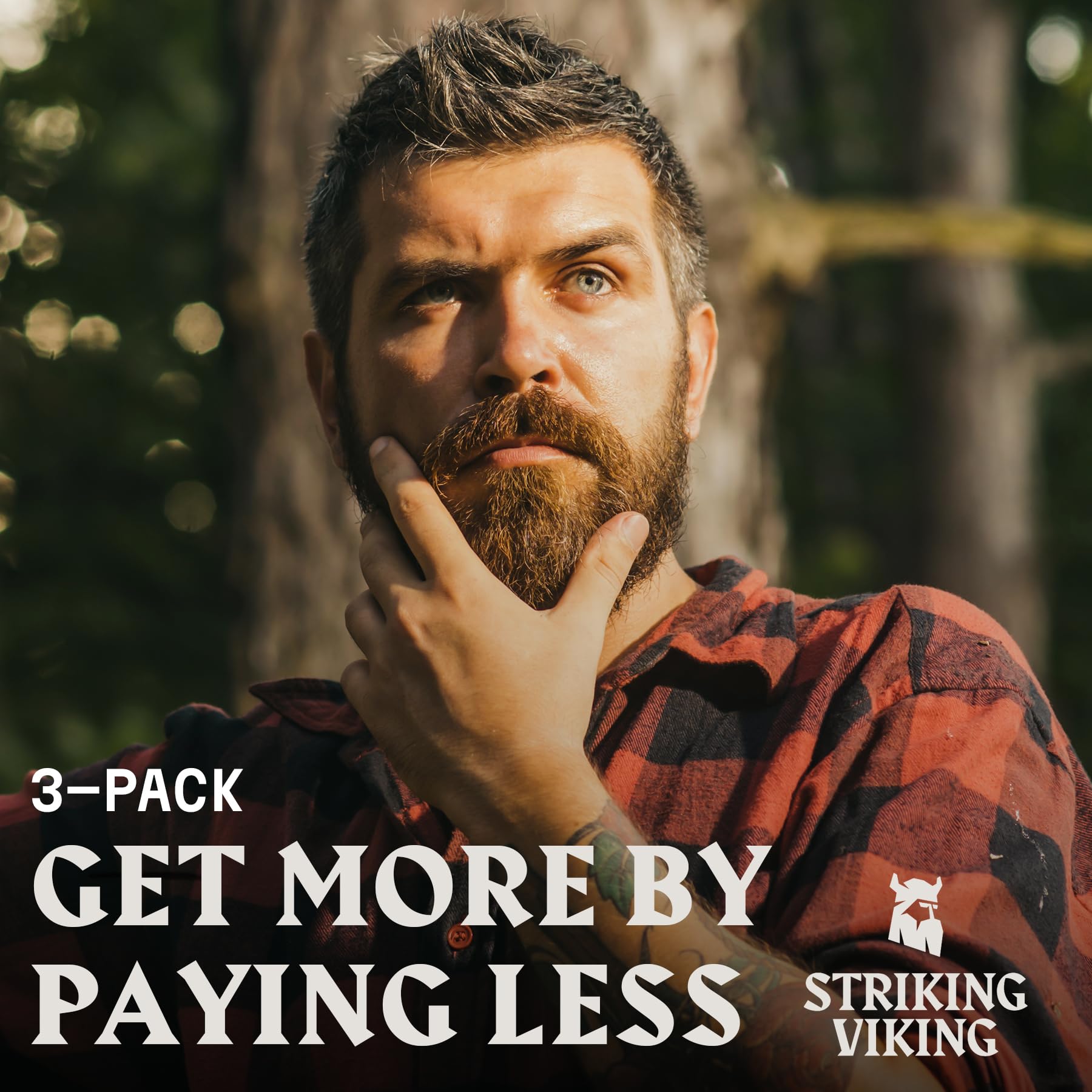 Striking Viking Vanilla Beard Oil three-pack for routine consistency